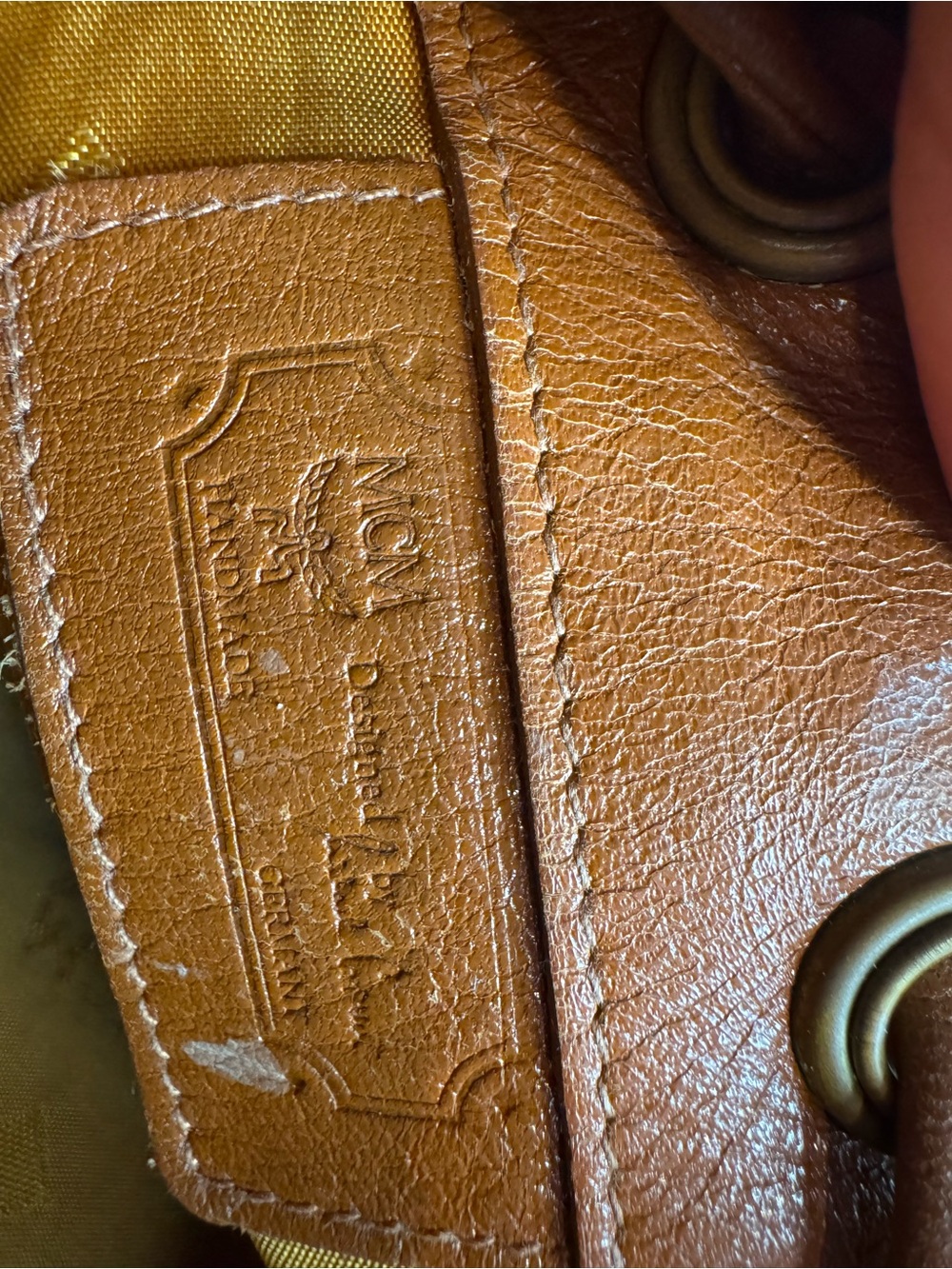 MCM Cognac Visetos Monogram Drawstring Bucket Bag - Picture 9 of 15